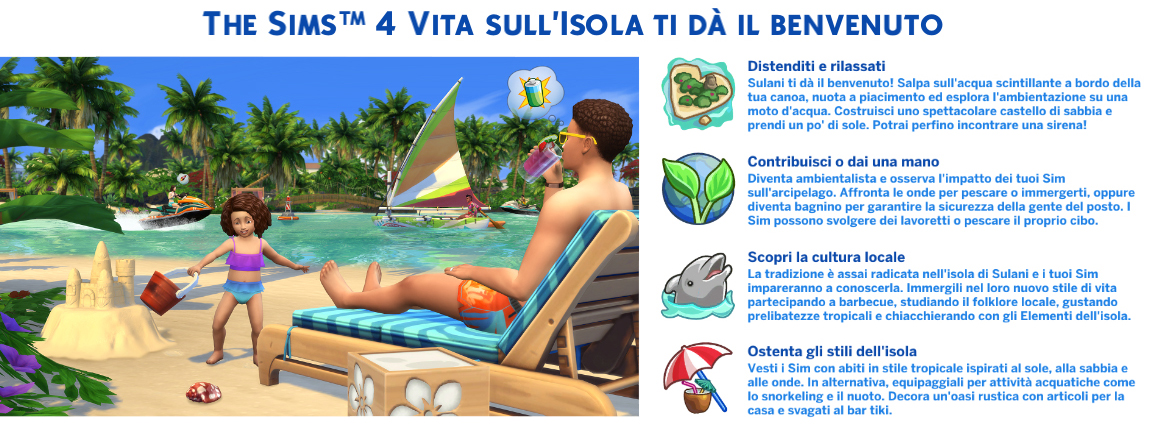 the sims 4 Vita Sull'Isola review benvenuto